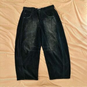 We the Free Free People Good Luck mid rise corduroy barrel jeans 30 NWOT black